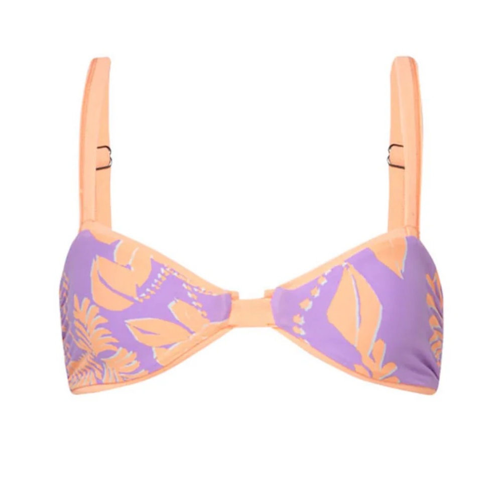 NWT Maaji Reversible Bikini Top Lilac Orange Tropical Swimwear